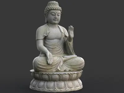 Buddha Statue 3D model 2