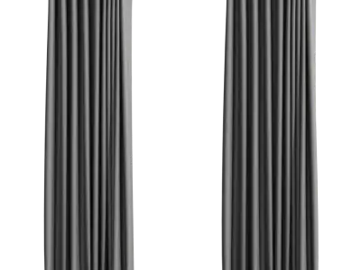  Ripple Fold Partly Open Curtains Model, Gray 