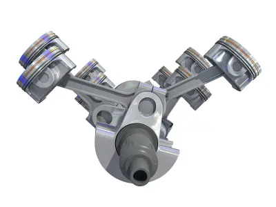 Animated V8 Engine Cylinders 3D model