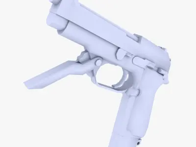 M93 Raffica Low-poly 3D model