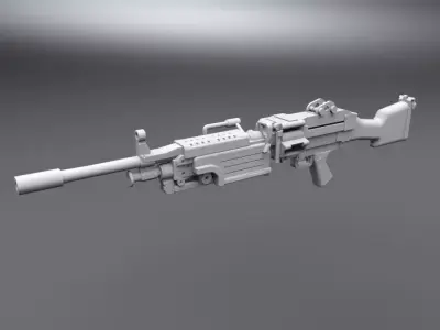 Fn Minimi Scale model 3D print model