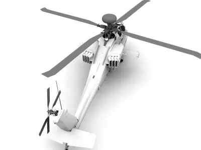 AH-64D Apache Helicopter Low-poly 3D model