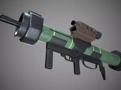 Portable rocket launcher MATADOR RGW-90 Low-poly 3D model