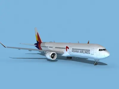 Boeing 767-400 Asiana 3D model