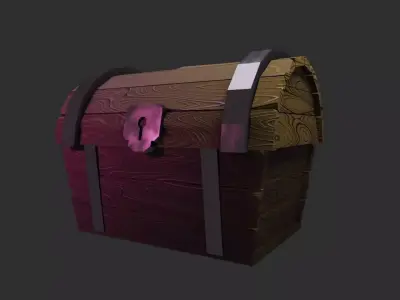 Treasure chest 2 Low-poly 3D model