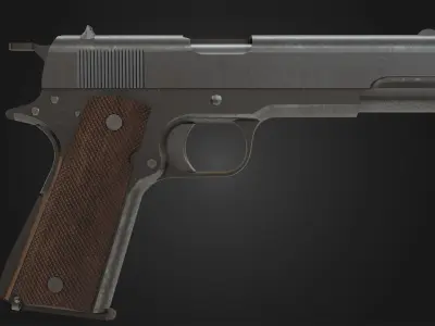 Colt M1911 Pistol Low-poly 3D model