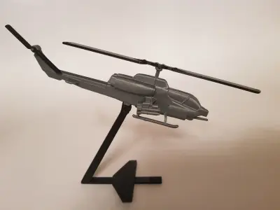 Super Cobra Helicopter scale model with stand 3D model