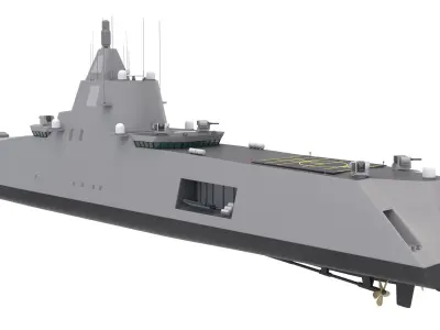 Stealth Navy Frigate 3D model