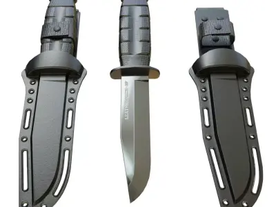 Knife tactical scabbard Low-poly 3D model