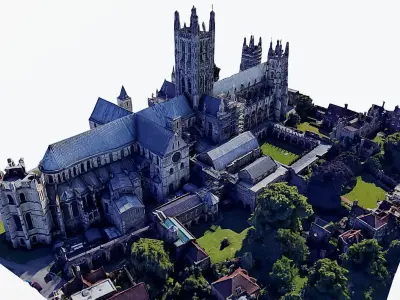 Canterbury Cathedral Low-poly 3D model