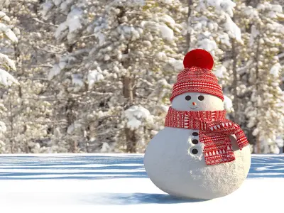 Christmas Hat with Scarf 3D model