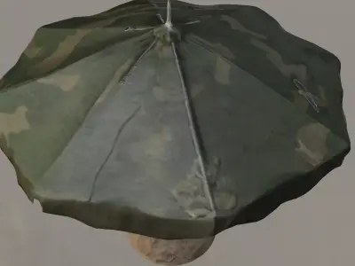 Military Style Beach Umbrella 3D model
