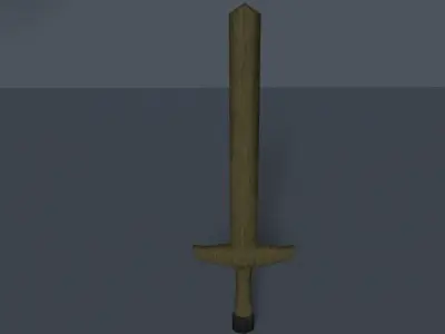 Melee Weapon Wood Sword Low Poly Game Ready Low-poly 3D model