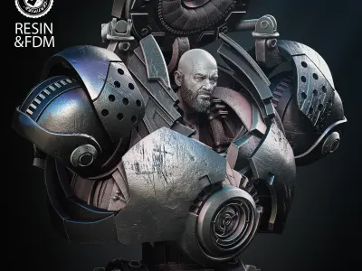 Wicked Marvel Iron Monger Bust Tested for 3D printing 3D print model