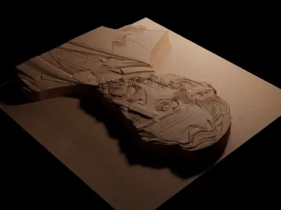 Abraham Lincoln CNC 3d Print High Relief Sand Casting 3D print model