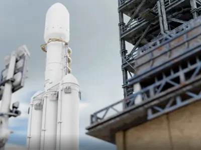 Rocket Launch Pad And Interior  Modular Environment Low-poly 3D model