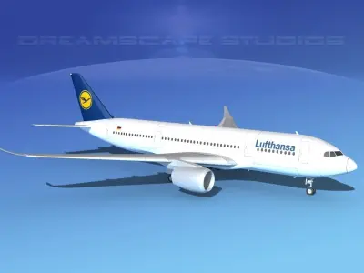 Airbus A350-800 Lufthansa 3D model