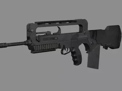 Assault MS2 Bullpup Game Ready Rifle Low Poly 3D Model Low-poly 3D model