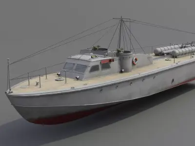 Higgins 81 ft PT-6 Motor Torpedo Boat Low-poly 3D model