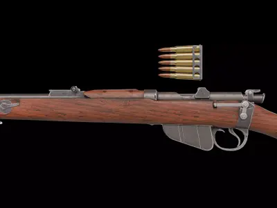 Charger-Loading Lee-Enfield  CLLE MkI rifle Low-poly 3D model