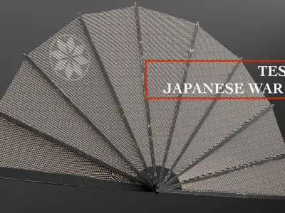 Tessen - Japanese war fan Low-poly 3D model