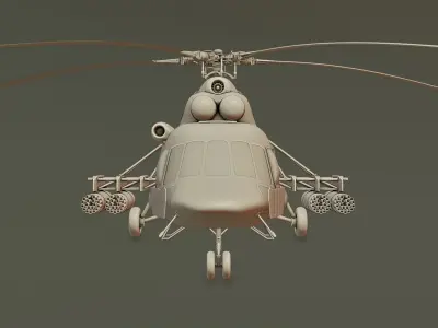 Helicopter Mi-8 AMTSH 3D print model