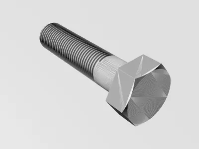 Rusty bolt set 3D model