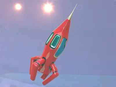 ROCKET flying in sky 3D model