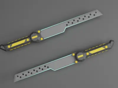 Stylized Battle Knife Free low-poly 3D model
