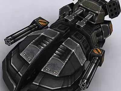 3DRT - Sci-Fi Hover Tank1 Low-poly 3D model