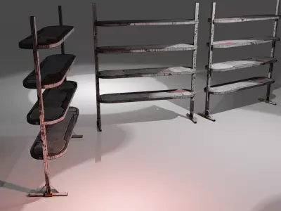 Borderlands Style Steel Rack Free low-poly 3D model purchase