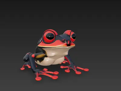 Frog Poisonous Realistic 3D Model Basic - Low Poly Realistic Low-poly 3D model