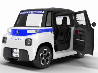 Citroen Ami 2020 Police HQ interior 3D model