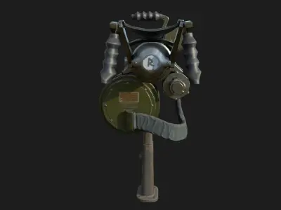 Minigun M134 low-poly 3d model Low-poly 3D model