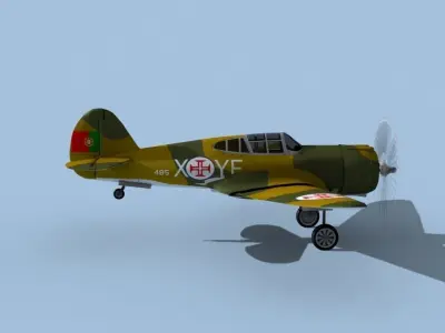 Curtiss H-75C Mohawk Portugal 3D model