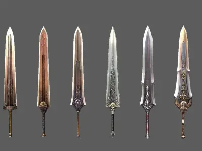 synthetic heavy sword Low-poly 3D model