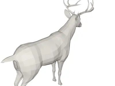 Deer - wild animal Low-poly 3D model
