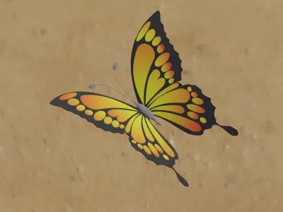 Rigged And Animated Butterfly 3D model