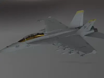FA18 SUPER GRIPPEN Fighter plane - Photorealistic Low-poly 3D model