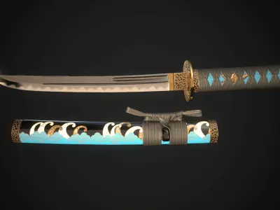Tanto 01 Low-poly 3D model