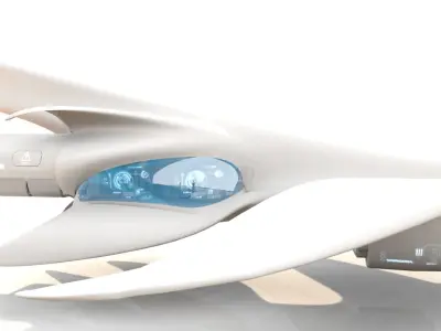 Aerodynamic spaceship 3D model