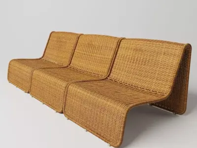 Large Wicker Chairs Free 3D model