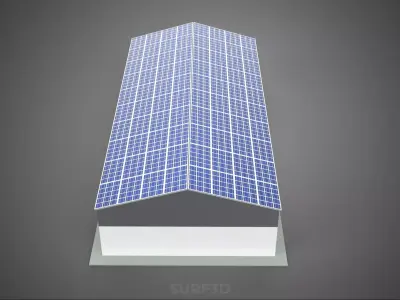 COMMERCIAL GARAGE BUILDING VEHICLE PARKING STORAGE SOLAR ENERGY 3D model