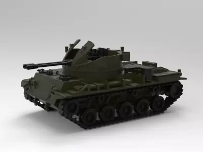 M42 40 mm Self-Propelled Anti-Aircraft Gun 3D model