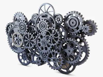 Gear Mechanism Low Poly v 2 Low-poly 3D model