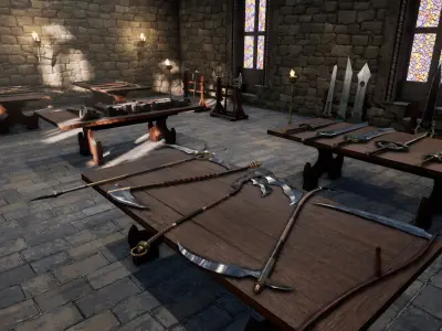 Fantasy Warrior Weapons Low-poly 3D model