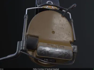 Peltor Comtac III 3 Headset - Game Ready - PBR Low-poly 3D model