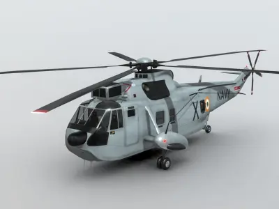 Westland SeaKing MK42C Indian Navy Low-poly 3D model