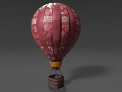 Customizable Hot Air Balloon Low-poly 3D model