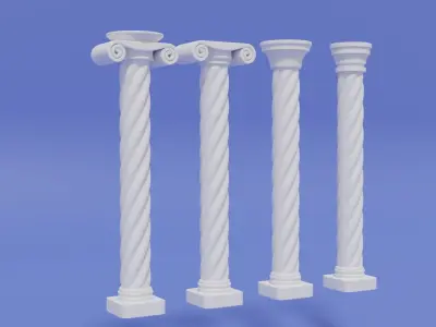 Greek and Roman Twisted Columns 3D model